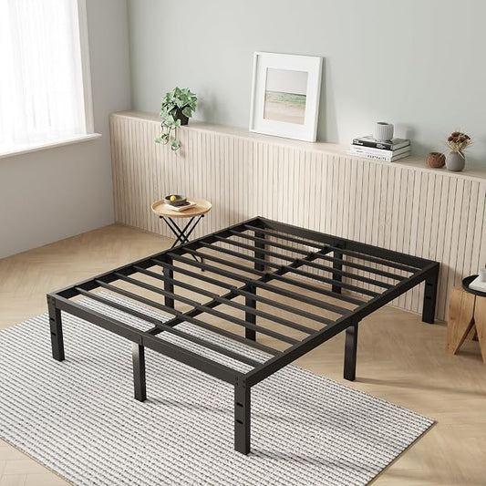 Novilla Bed Frame Queen Size, 12 Inch Simplicity Metal Platform Queen Bed Frame with Underbed Storage, No Box Spring Needed, Heavy Duty Steel Slat Support, for Bedroom, Guest Room, Noiseless