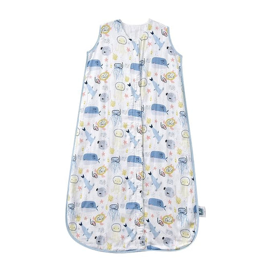 TADO MUSLIN Toddler Sleep Sack 1-2T, 0.5 TOG Lightweight Wearable Blanket, 100% Organic Cotton Muslin, Sleeveless, 2-Way YKK Zipper, OEKO-TEX Certified