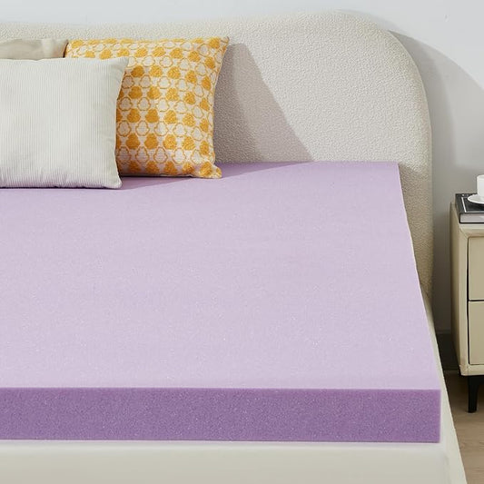 BDEUS 2 Inch Gel Memory Foam Mattress Topper Ventilated Soft Pressure Relieve Mattress Pad, Breathable Bed Topper, CertiPUR-US Certified, Queen Size