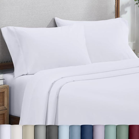 Heirloom Soft, Smooth & Thick Certified 800 Thread Count 100% Cotton Sateen, 2 White Standard Pillowcases Fits Standard & Queen Size Pillows (Bright White)
