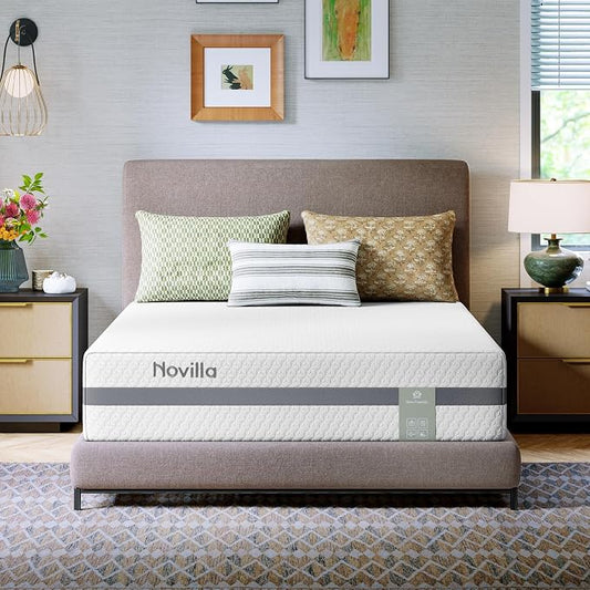Novilla Full Size Mattress, 12 Inch NanoGEL™ Memory Foam Mattress with Upgraded Dual-Support for Spinal Alignment & Pressure Relief, Cool Full Mattresses in a Box with Breathable Cover, Medium Firm