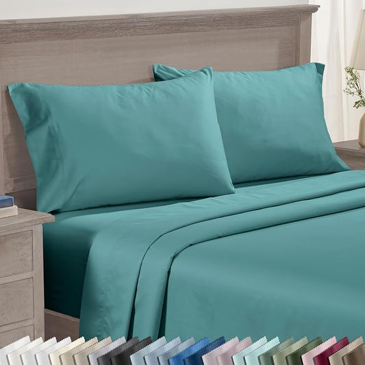 California Design Den Pillow Case King Size Set of 2 - Luxuriously Soft, Premium 600 Thread Count, 100% Cotton Pillow Cases King, Crisp Sateen - Teal