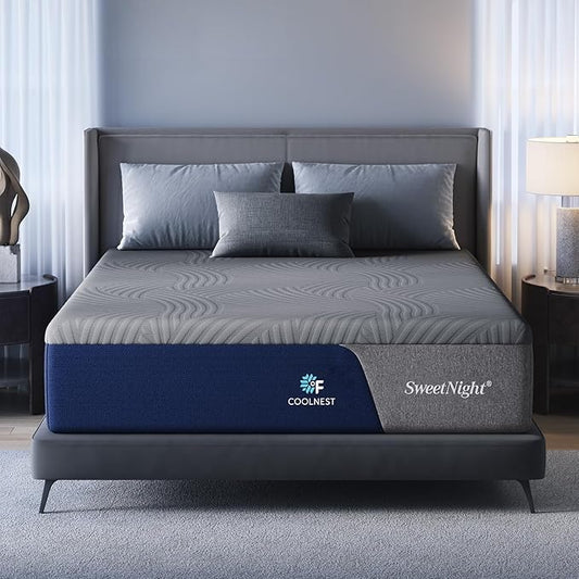 Sweetnight CoolNest 14 Inch Full Mattress, Cooling Memory Foam Mattress Full Size for Cool Night Sleep, 5-Zone Ergo Support for Pressure Relief, Medium, CertiPUR-US Certified