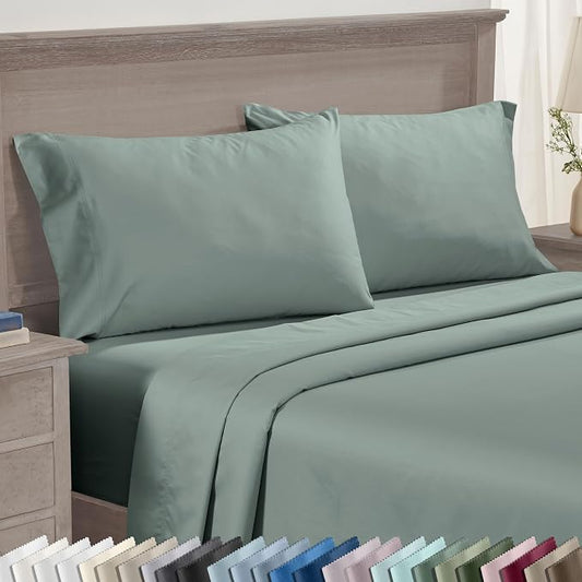 CALIFORNIA DESIGN DEN Luxuriously Soft Hotel Quality 600 Thread Count, 100% Cotton Set of 2 Cases, Crisp & Cool King Pillow Cases 2Pc, Set of 2, Fits King Pillows (Sage)