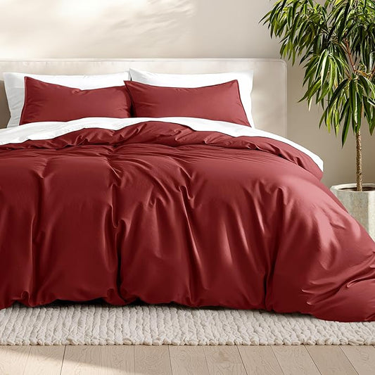 Bare Home Bedding Duvet Cover California King Size - Premium 1800 Super Soft Collection - Lightweight, Cooling - Soft Breathable Bedding Duvet Cover (Cal King, Rosewood)