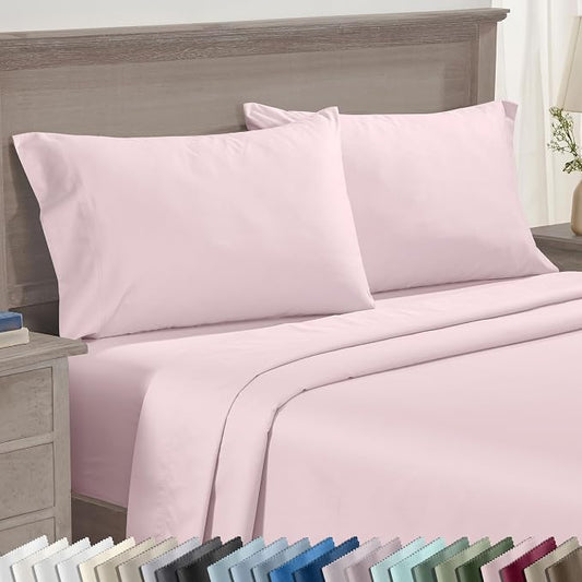 CALIFORNIA DESIGN DEN Luxuriously Soft Hotel Quality 600 Thread Count, 100% Cotton Set of 2 Cases, Crisp & Cool Pillow Case King Size Set of 2, Fits King Pillows (Blush Pink)