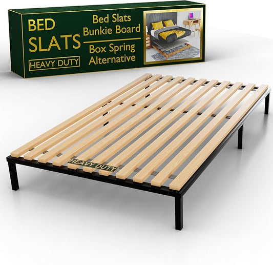 Treaton, 0.68-Inch Heavy Duty Vertical Wooden Bunkie Board/Bed Slats, King, Beige