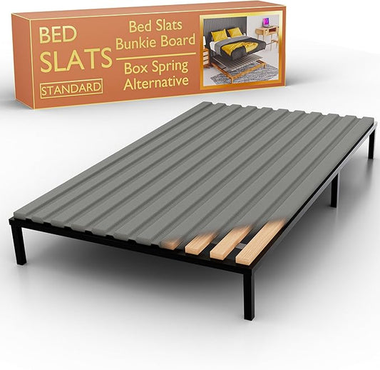 Treaton, 0.75-Inch Vertical Wooden Bunkie Board/Bed Slats, Queen, Grey