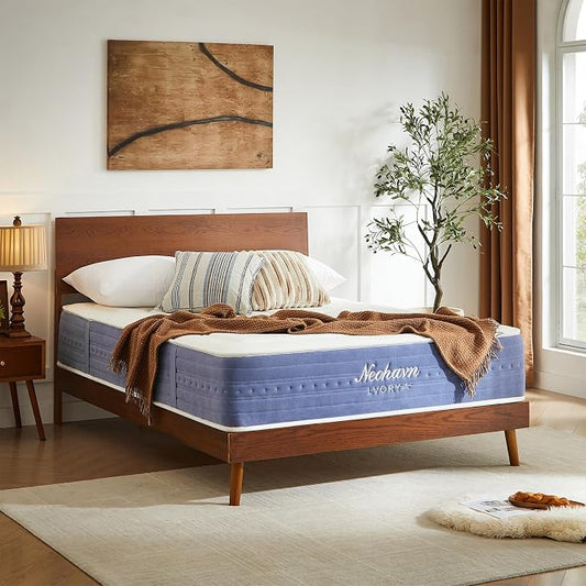14 Inch Queen Mattress, Cooling Gel Memory Foam Mattress with Cooling Cover, Comfort Foam & Pocket Spring Bed in a Box, Targeted Support for Pressure Relief, CertiPUR-US Certified, 60x80x14