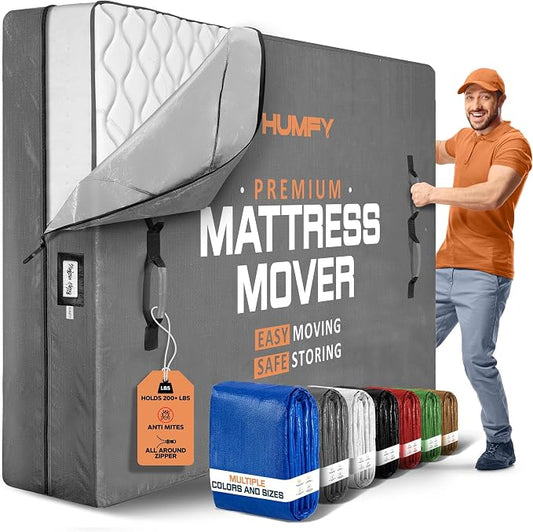 Mattress Bags For Moving With 8 Handles – Twin Mattress Moving Bag – Tear-Proof Mattress Storage Cover With Dual Zippers – Reusable Mattress Moving Bags For Transport & Storage Mattress Protector