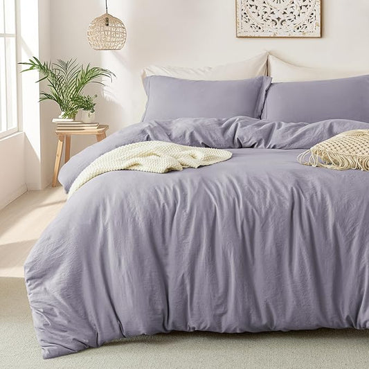 MILDLY Super Soft Duvet Cover 2pcs - 100% Washed Microfiber Twin/Twin XL Comforter Cover Set with Zipper Closure & Corner Ties (No Comforter)