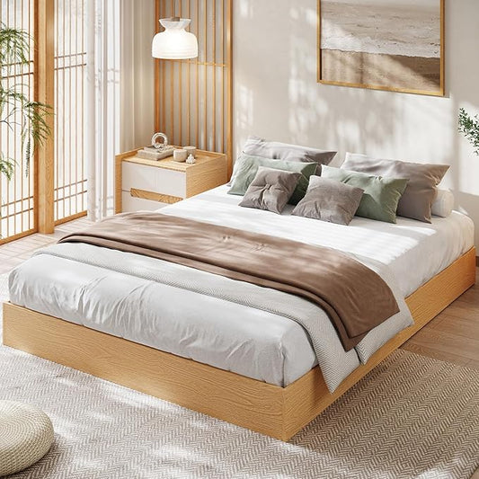 Garvee Wood Platform Bed Frame, Twin Size Low Profile Bed Frame Without Headboard, Wood Slat Support, No Box Spring Needed, Easy Assembly