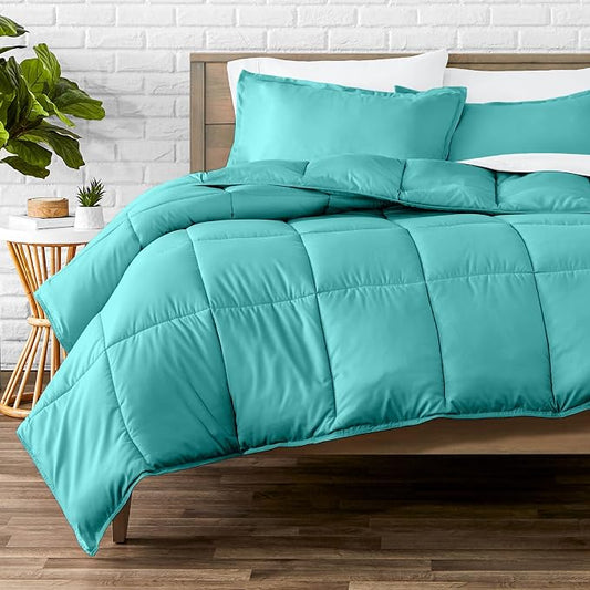 Bare Home Comforter Set - Queen Size - Ultra-Soft - Goose Down Alternative - Premium 1800 Series - All Season Warmth (Queen, Turquoise)