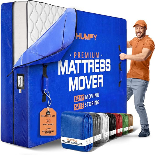 Mattress Bags For Moving With 8 Handles – Twin XL Mattress Moving Bag – Tear-Proof Mattress Storage Cover With Dual Zippers – Reusable Mattress Moving Bags For Transport & Storage Mattress Protector