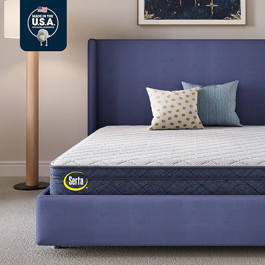 Serta Five Star Mattress Tranquility 10-Inch Plush Pillow Top – Queen – Cooling Gel, Zoned Support, Pressure Relief – Bed-in-a-Box – 100 Night Trial, 10-yr Limited Warranty