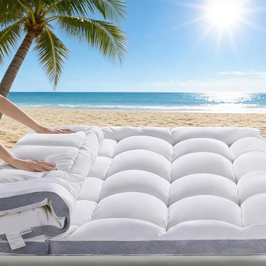 Memory Foam Mattress Topper, Extra Soft 1300 GSM Pillow Top Mattress Pad for Back Pain Relief,Breathable Mattress Cover for Fluffy Shredded Memory Foam Filled (Cal King, 72"x84")
