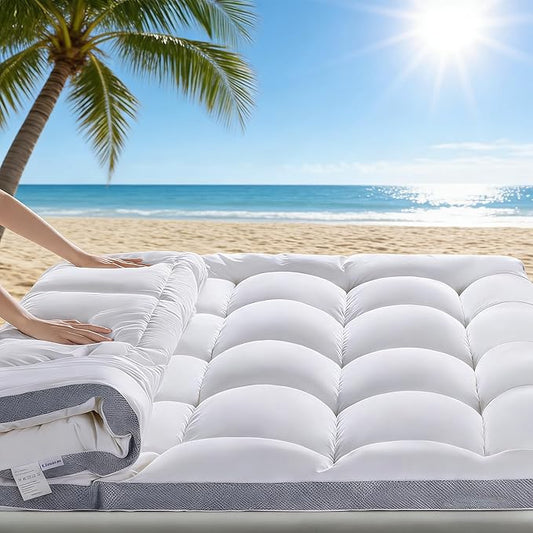 Memory Foam Mattress Topper, Extra Soft 1300 GSM Pillow Top Mattress Pad for Back Pain Relief,Breathable Mattress Cover for Fluffy Shredded Memory Foam Filled (Full, 54"x75")