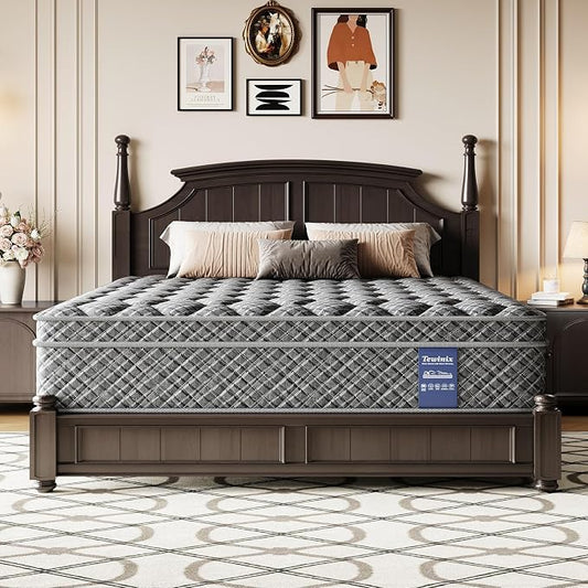 12 Inch Queen Mattress,Medium Firm Plush Hybrid Mattress in a Box, Gel Memory Foam & Individual Pocket Springs for Pressure Relief & Motion Isolation, CertiPUR-US Certified, 100-Night Trial