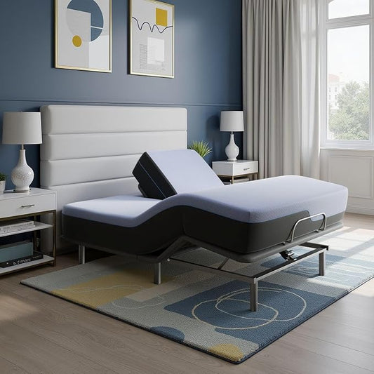 Bridgevine Home 12 inch Refresh Split Flex Latex Foam Hybrid Mattress and Adjustable Base Bundle, King Size