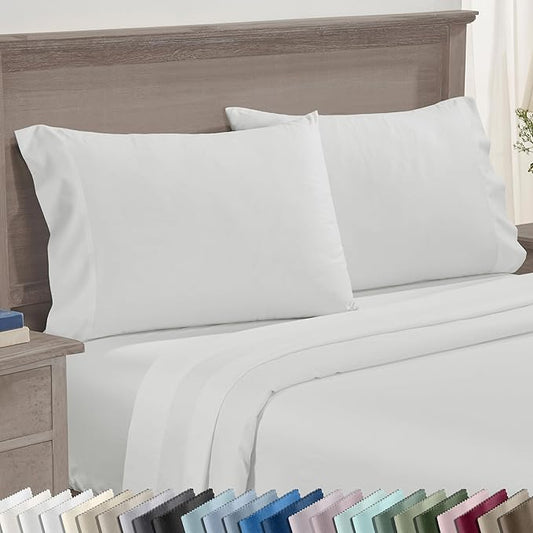 California Design Den King Pillowcases Set of 2 - Premium 600 Thread Count, 100% Cotton Pillow Cases King, Breathable Sateen, Fits King Pillows - Antique Ivory Mist