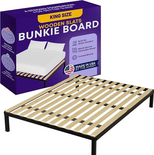Greaton, Wooden King Bed Slats for Support Under Mattress – Replacement Wood Slats for King Size Bed Frame – Under Mattress Support Without Extra Height – 2.38-Inch Standard Width