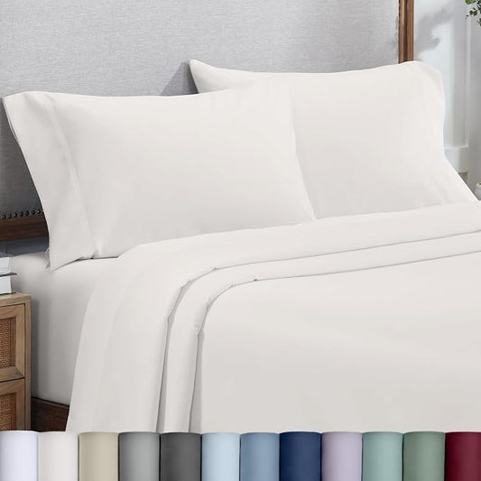 California Design Den Heirloom Soft, Smooth & Thick 800 Thread Count 100% Cotton Sateen, 2 Pillow Cases Standard Size Fits Standard & Queen Size Pillows - True Ivory