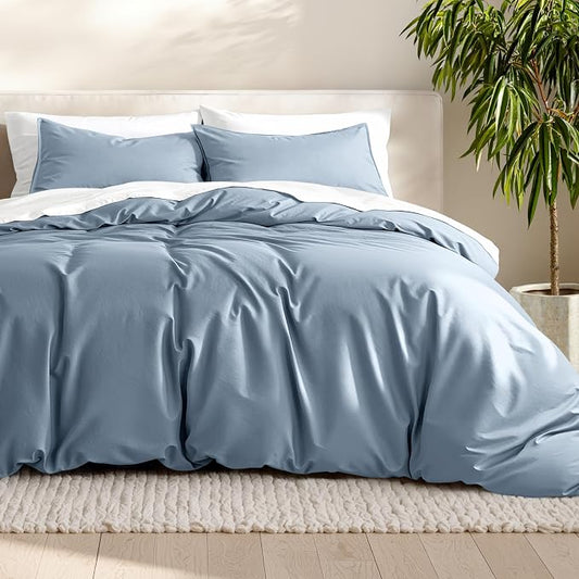 Bare Home Bedding Duvet Cover King Size - Premium 1800 Super Soft Collection - Lightweight, Cooling - Soft Breathable Bedding Duvet Cover (King, Dusty Blue)