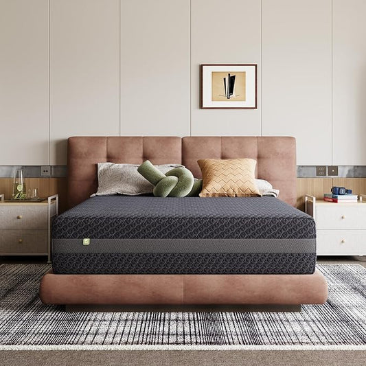 Novilla Queen Size Mattress 8 Inch, Queen Gel Memory Foam Mattress for Pressure Relief & Adaptive Body Support, with Green Tea-Infused Foam & Breathable Side Panel, Medium Firm, Mattresses in a Box