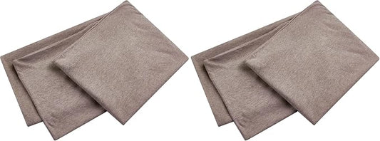 Oubonun 100% Jersey Cotton Body Pillow Cover with Zipper - Luxury Soft Removable Pillow Case - Long Fuzzy - Knitted (Light Brown, 21"X54") (Pack of 2)