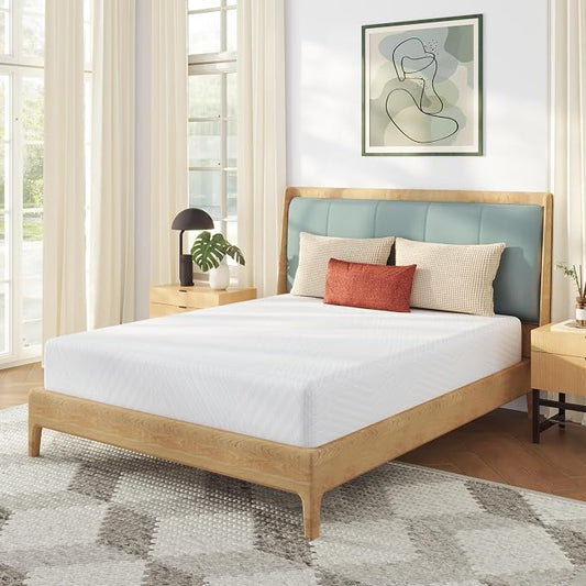 MLILY Queen Mattress in a Box, 8 inch Mattresses for Platform Bed Double Size Daybed, Green Tea Memory Foam Medium Firm