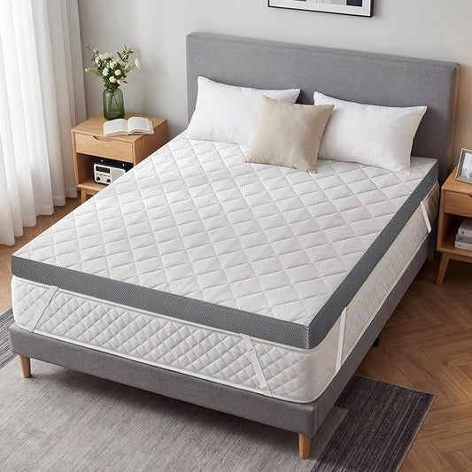 Extra Firm Mattress Topper Twin, 3 Inch High-Density Foam Mattress Pad, Pain Relieving Bed Topper for Extra Support, Washable Cover with Anti-Slip Straps, CertiPUR-US Oeko-Tex Certified, 75" x 38"