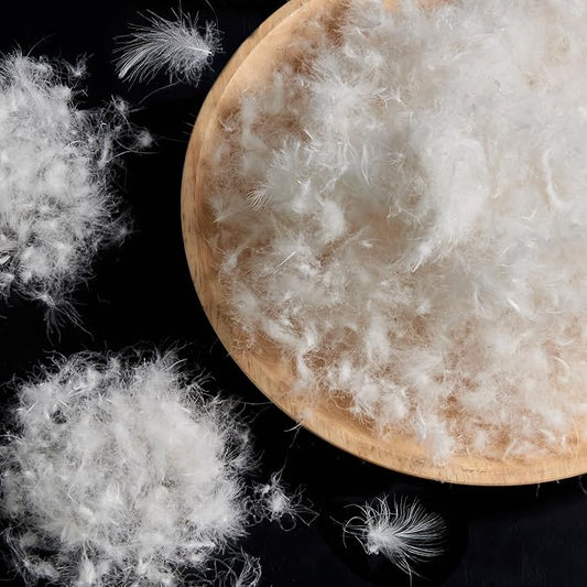 Bulk Goose Down Feather Stuffing & Fill – Hypoallergenic Pillow Filling, Repair, Restuff, Fluff for Couch Cushions, Comforters, Jackets50/50-2Lb DIY