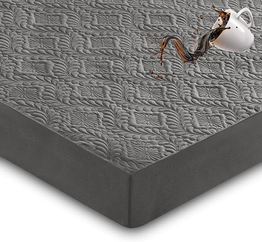 Sufdari King Waterproof Mattress Protector, Waterproof Mattress Cover,Breathable & Noiseless Mattress Pad, Waterproof Quilted Fitted Sheet Fits Up to 8-18" Deep Pocket