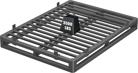 6 Inch Queen Bed Frame with Rounded Corner and Squeak Free U-Slot Design, Metal Platform Bed Frames 6 Non-Slip Guards, 3500lbs Heavy Duty Steel Slat Support, No Box Spring Needed, Black