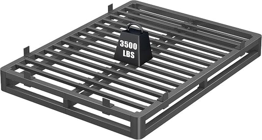 6 Inch Full Size Bed Frame with Rounded Corner and Squeak Free U-Slot Design, Metal Platform Bed Frames 6 Non-Slip Guards, 3500lbs Heavy Duty Steel Slat Support, No Box Spring Needed, Black