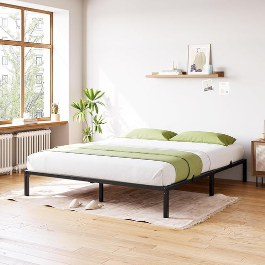GarveeHome Full Size Bed Frame, 12 Inch Metal Platform Bed Frames with Heavy Duty Steel Slat Support, No Box Spring Needed, Noise Free,Anti-Sliding Slat,Easy Assembly, Under Bed Storage