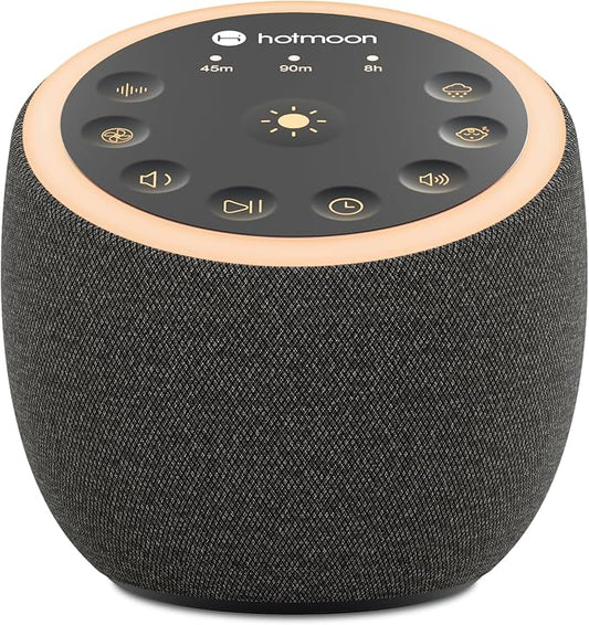 Hotmoon Sound Machine for Sleep, Cocoon 2 White Noise Sound Machine with 40 Relaxing Sounds, Dual-Speaker & Timer, 8 Night Light, Pink Brown Green Noise for Sleeping Adults, Office Privacy, Plug-in