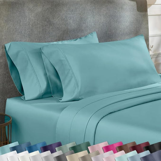 California Design Den Soft King Size Pillow Cases, 100% Cotton Set of 2, Cool & Smooth, 400 Thread Count, Sateen Pillow Cases (Teal)