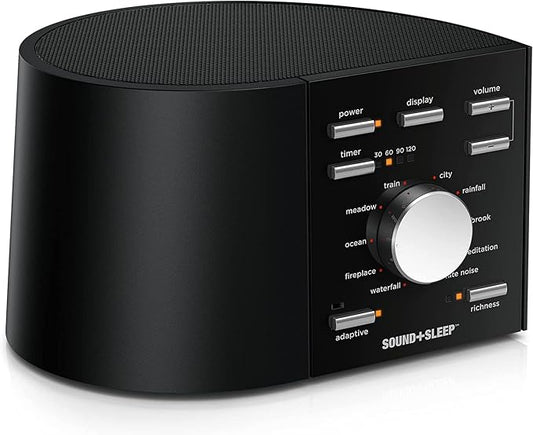 Adaptive Sound Technologies Sound + Sleep - White Noise Machine for Focus Support - Convenient Sleep Timer - Built-in Headphone Jack - Precision Volume Settings - Speech Privacy - Black