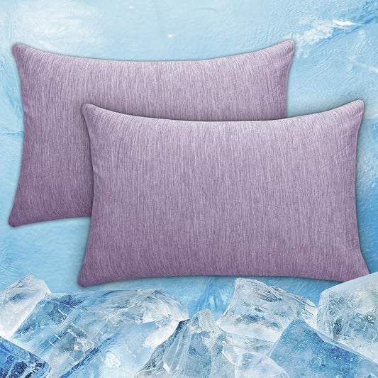 CHOSHOME Cooling Pillow Cases Zipper Pillow Covers Q-Max > 0.45 Zippered Pillowcases for Hot Sleepers, Soft, Breathable, Skin-Friendly, 2 Pack (Standard, 20"x26", Purple)