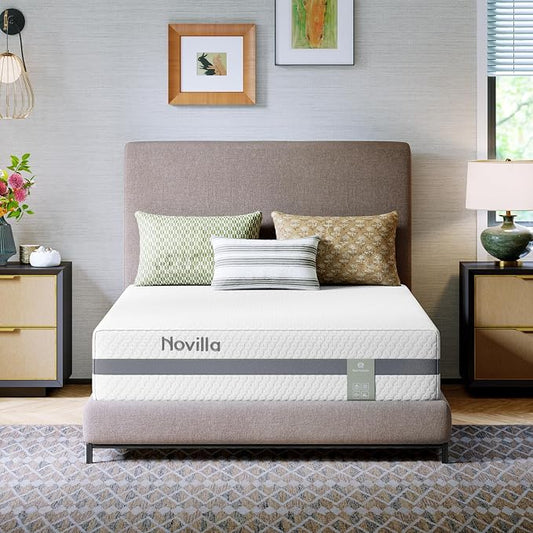 Novilla King Mattress, 10 Inch NanoGEL™ Memory Foam King Mattress for Cool Rest, Upgraded Dual-Support for Spinal Alignment & Long-Lasting Durability, Medium Firm Bed Mattresses with Breathable Cover