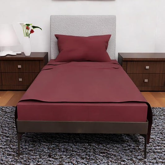 Twin XL Sheets Set - 3 Piece Bedding - Wrinkle Free, Fade Resistant, Double Brushed Microfiber - Deep Pockets/Easy Fit - 1800 Series Ultrasoft, Cooling Sheets (Burgundy)