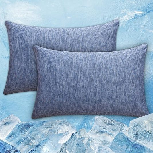 CHOSHOME Cooling Pillow Cases Zipper Pillow Covers Q-Max > 0.45 Zippered Pillowcases for Hot Sleepers, Soft, Breathable, Skin-Friendly, 2 Pack (King, 20"x36", Blue)