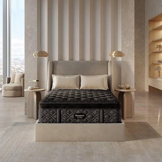 Beautyrest Black Series Four 17.25" Plush Summit Pillow Top Full Mattress - Breathable, Cooling, and Supportive - CertiPUR-US Certified, 100-Night Sleep Trial, and 10-Year Limited Warranty