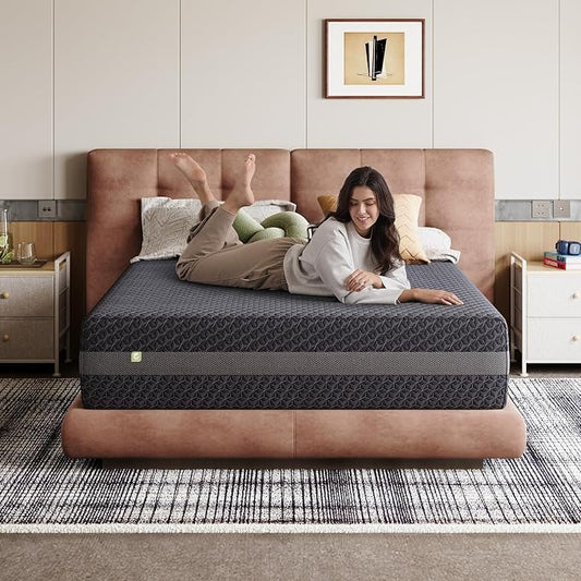 Novilla 14 Inch King Size Mattress, King Mattress Gel Memory Foam for Body Contouring, Consistent Pressure-Relieving Support, with Green Tea-Infused Foam, Medium Firm, Mattresses in a Box