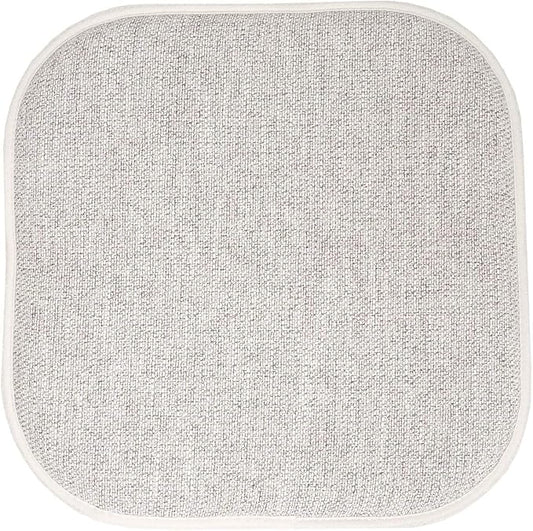 Sweet Home Collection Chair Cushion Memory Foam Pads Honeycomb Pattern Slip Non Skid Rubber Back Rounded Square 16" x 16" Seat Cover, 4 Pack, Alexis Cream/Brown
