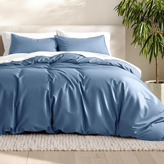 Bare Home Bedding Duvet Cover Extra Long Size - Premium 1800 Super Soft - Lightweight, Cooling Duvet Cover - Soft Breathable Bedding (Twin/Twin XL, Coronet Blue)
