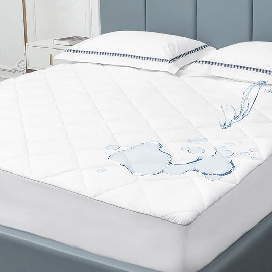 Sunflower Quilted Twin XL Mattress Protector, Mattress Pad Twinxl College Dorm, Cotton Twin XL Mattress Cover Waterproof, 18-22" Extra Deep Pocket Thin Version, Hypoallergenic Soft Durable