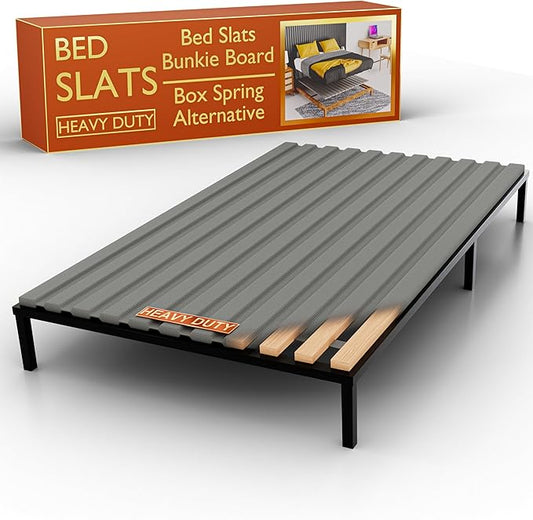 Treaton, 0.75-Inch Heavy Duty Vertical Wooden Bunkie Board/Bed Slats, Full, Grey