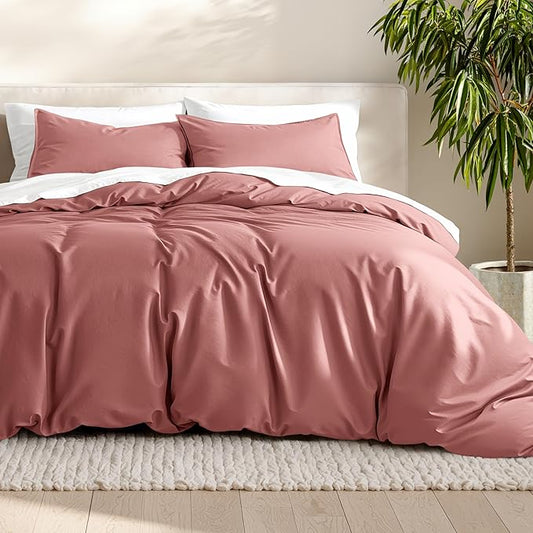 Bare Home Bedding Duvet Cover King Size - Premium 1800 Super Soft Collection - Lightweight, Cooling - Soft Breathable Bedding Duvet Cover (King, Dusty Rose)
